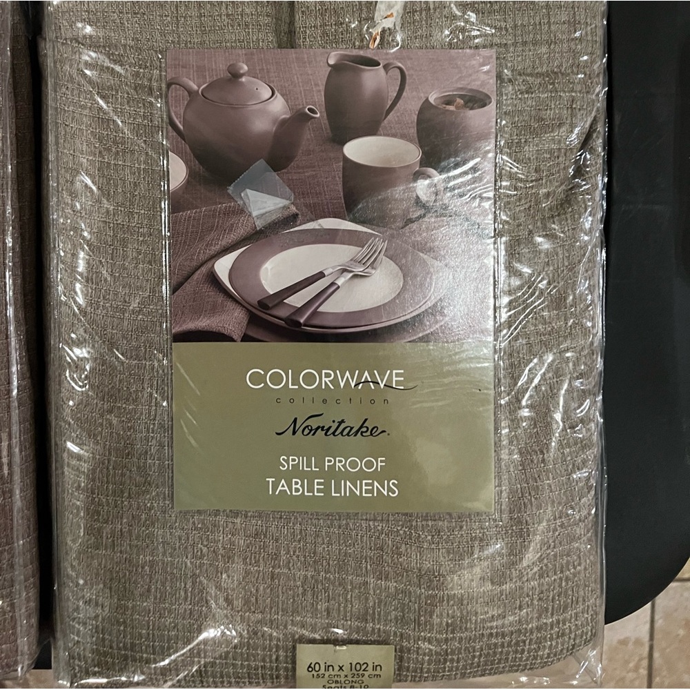 Spill proof linens 60in x 102 in oblong color is clay